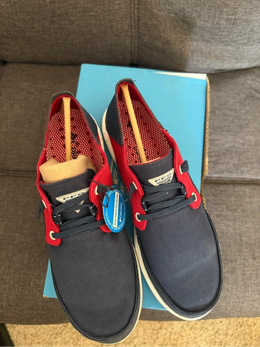 Men's Navy and Red Casual Boat Shoes